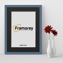 (6x4" Pic (8x6" Frame)) Dark Grey Picture Frame Photo Frames With Black Mount Wall Art Hanging Frame Home Decor Frame