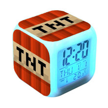 (green) Minecraft Alarm Clock Led Night Light Style A