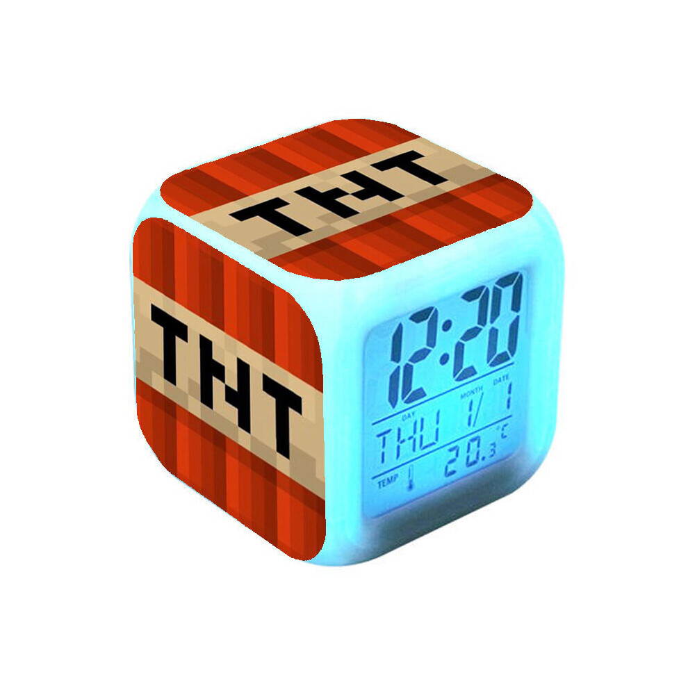 (green) Minecraft Alarm Clock Led Night Light Style A