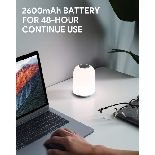 Bedside Lamp RGB LED Dimmable Timer Light Rechargeable Aukey LT-T8 2