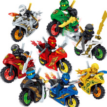 8-tlg. Ninjago Motorrad-Set mit Mini-Ninja-Figuren - LEGO-kompatibles Spielzeug, Blöcke