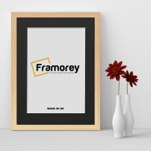 (6x4" Pic (8x6" Frame)) Pine Picture Frame Photo Frames With Black Mount Wall Art Hanging Frame Home Decor Frame