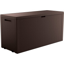 Outdoor Plastic Garden Storage Box Emily Keter Chest Brown