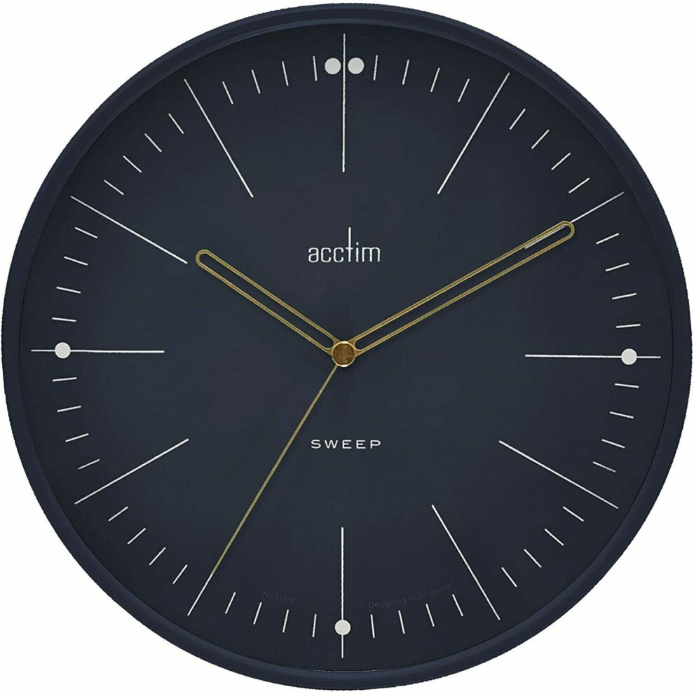 Acctim Solna Wall Clock 28cm Modern Non Ticking Silent Sweep Hand 22813 Office