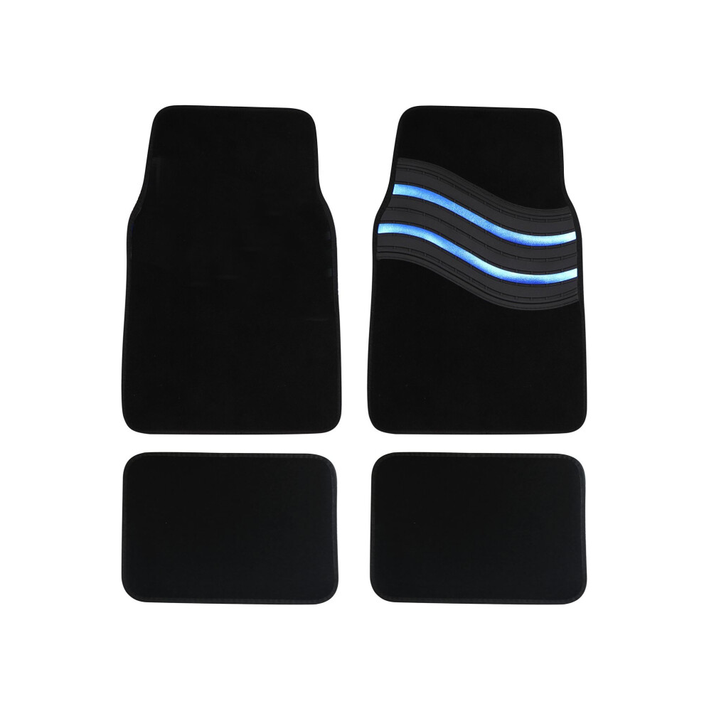 ( Wave Heel Pad) Car Mats Set To Fit Fiat Punto,Wave Design Heel Pad Set Of 4 Universal Fit Blue 5059531872681