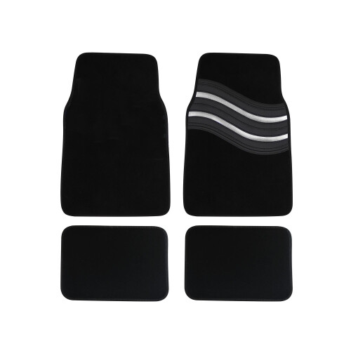 (Silver Wave Heel Pad) Car Mats Set To Fit Vauxhall Zafira ,Wave Design Heel Pad Set Of 4 Universal Fit