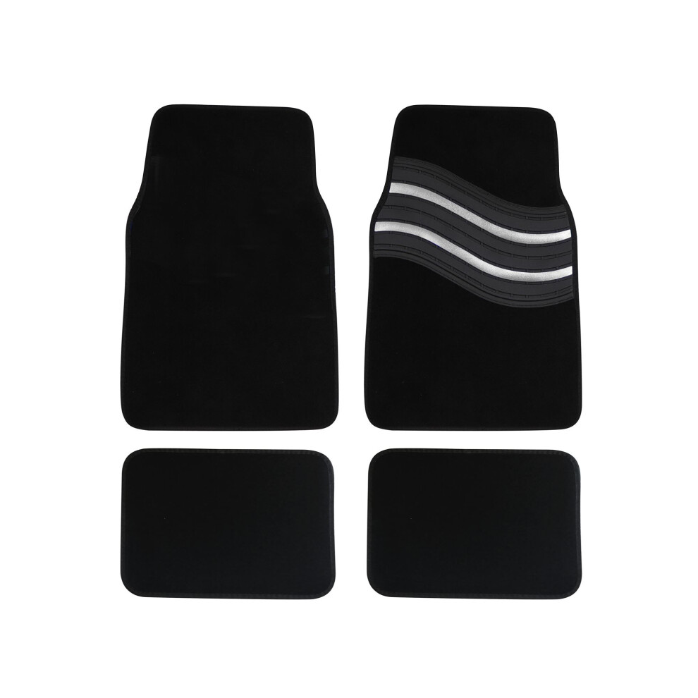 ( Wave Heel Pad) Car Mats Set To Fit Citroã«N Zx Estate,Wave Design Heel Pad Set Of 4 Silver 5059531885629