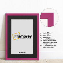 (6x4" Pic (8x6" Frame)) Pink Picture Frame Photo Frames With Black Mount Wall Art Hanging Frame Home Decor Frame