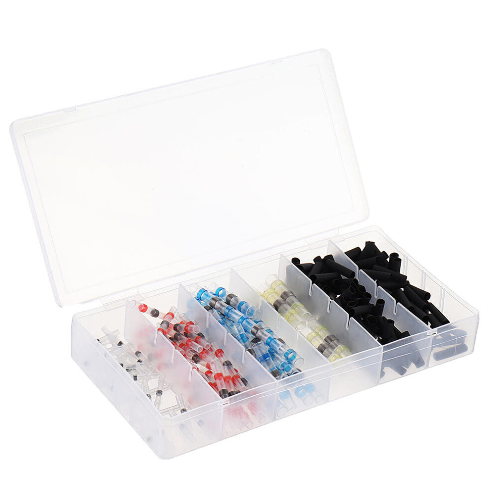 Excellwayã 250Pcs Solder Seal Wire Connectors Waterproof Heat Shrink Butt Connectors Solder Ring Rerminal Tube Terminal Wire Connector Terminal 623414336741