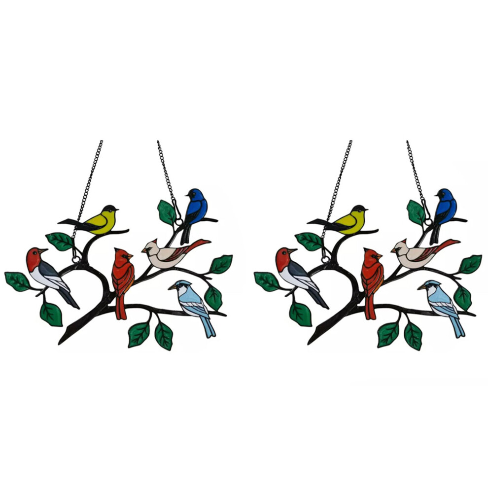 (6 Birds x2) Birds on Branch Decoration