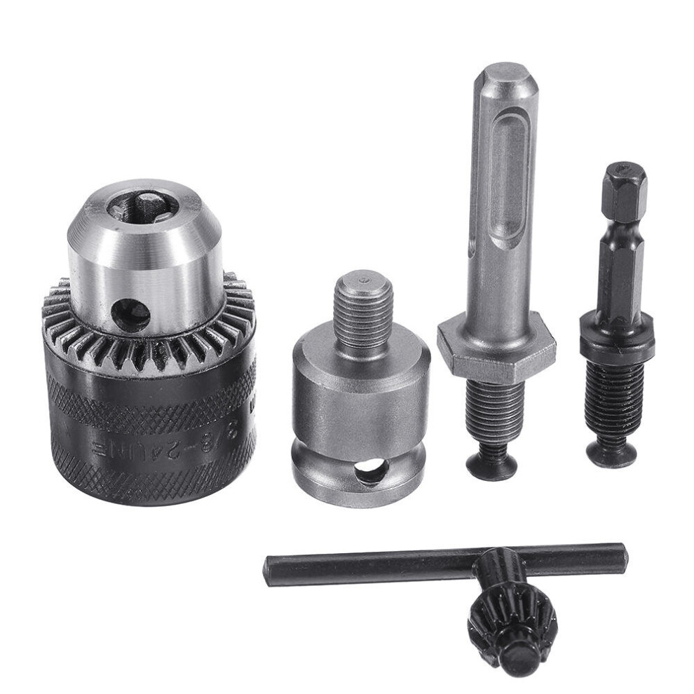 Drillpro 5Pcs 1.5-10Mm 3/8-24Unf Drill Chuck Set Drill Adapter Changed Impact Wrench Into Eletric Drill 623414315944