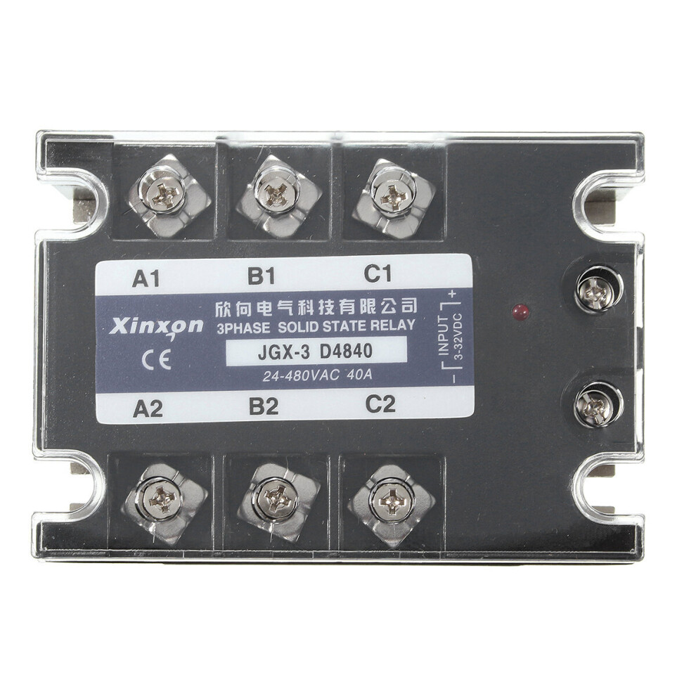 Jgx-3 D4840 Three Phase Solid State Relay Ssr Dc-Ac 40A Input 3-32Vdc 24-480Vac 623414347068