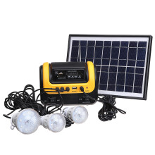 Solar Generator Kit with Radio, MP3, Flashlight, USB Charging, 3x3W LED Lights, 5W Solar Panel – Indoor/Outdoor Power Supply