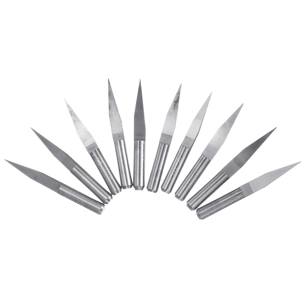 20Pcs 0.1Mm 10/15/20/30 Degree 3.175Mm Carbide Pcb Engraving Bit Cnc Router Tool 623414321310