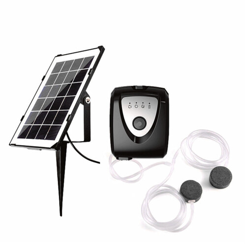 Solar Powered Panel Air Oxygenator Pond Fish Air Pump Aerator Fish Tank Pond - Blue