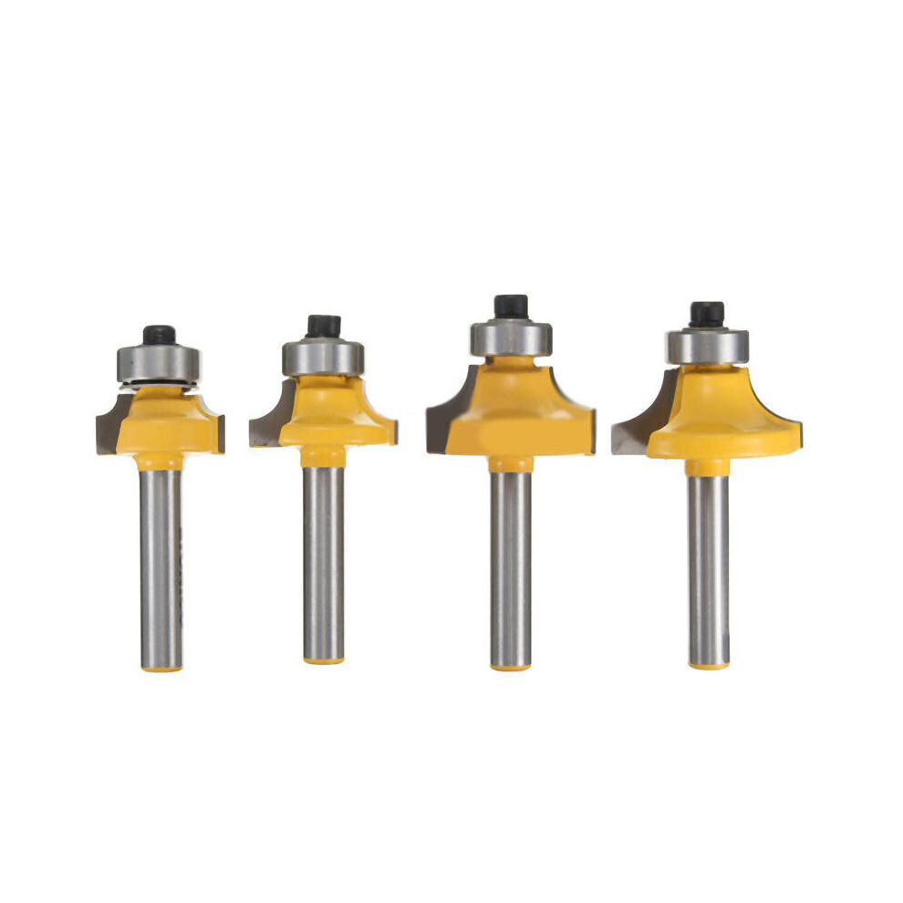 4pcs 1/4 Inch Router Bit Set Shank Tungsten Carbide Router Bit Rotary Tool for Woodworking