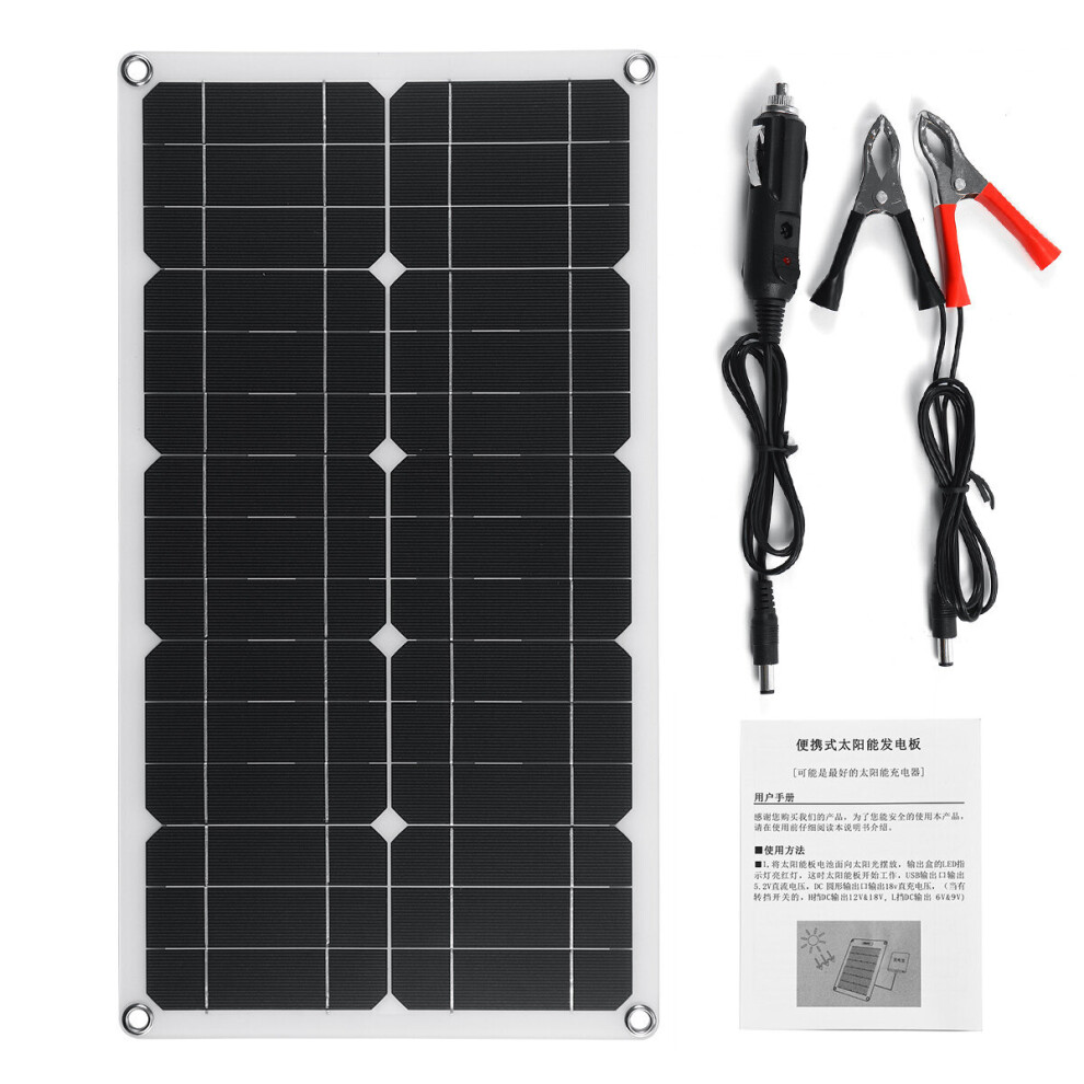 100W 18V High Efficieny Solar Panel Usb Dc Monocrystalline Solar Charger For Car Rv Boat Battery Charger Waterproof 623414345095