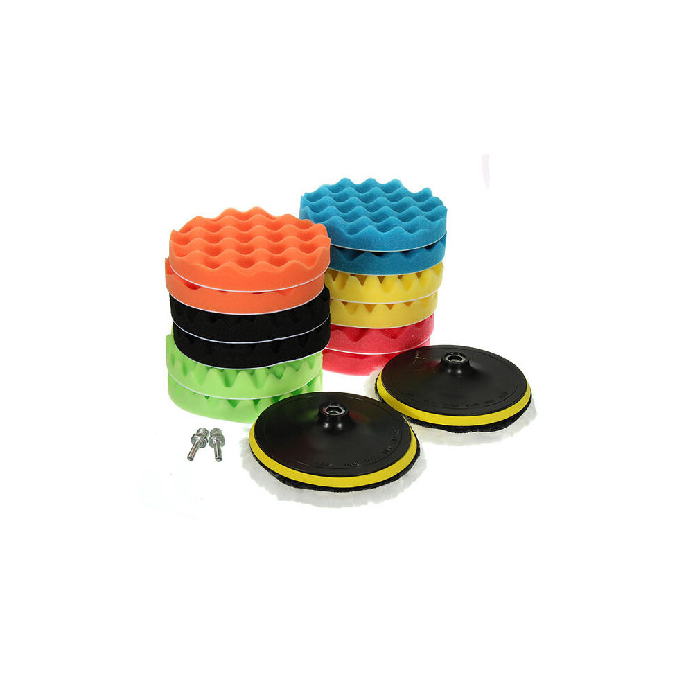 16Pcs 7 Inch Sponge Polishing Foam Waxing Buffing Pads Set 623414349277