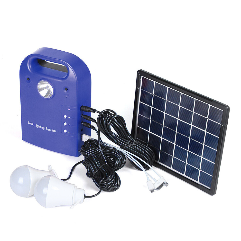 28Wh Portable Small Dc Solar Panels Charging Generator Power Generation System With Led Bulb - Red 623414350785