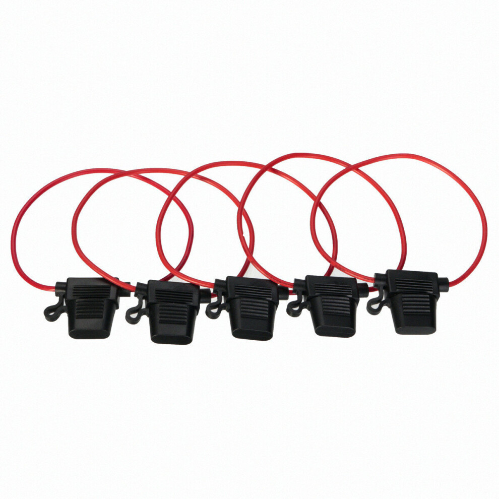 5Pcs In Line Standard Blade Fuse Holder Splash Proof For 12V 30A Fuses Car Bike 623414317290