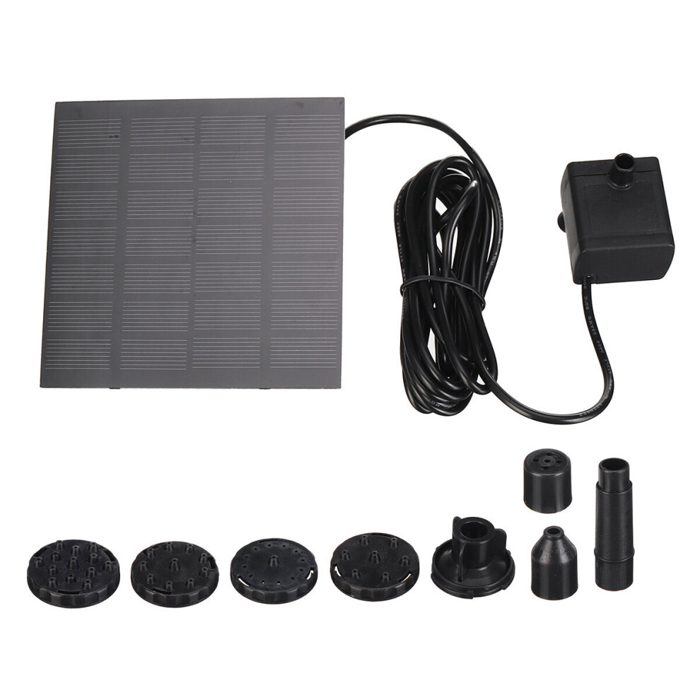 200L/H  Solar Panel Powered Water Pump Yard Garden Pool Pond Aquarium Fountain Decor W/ 6 Heads