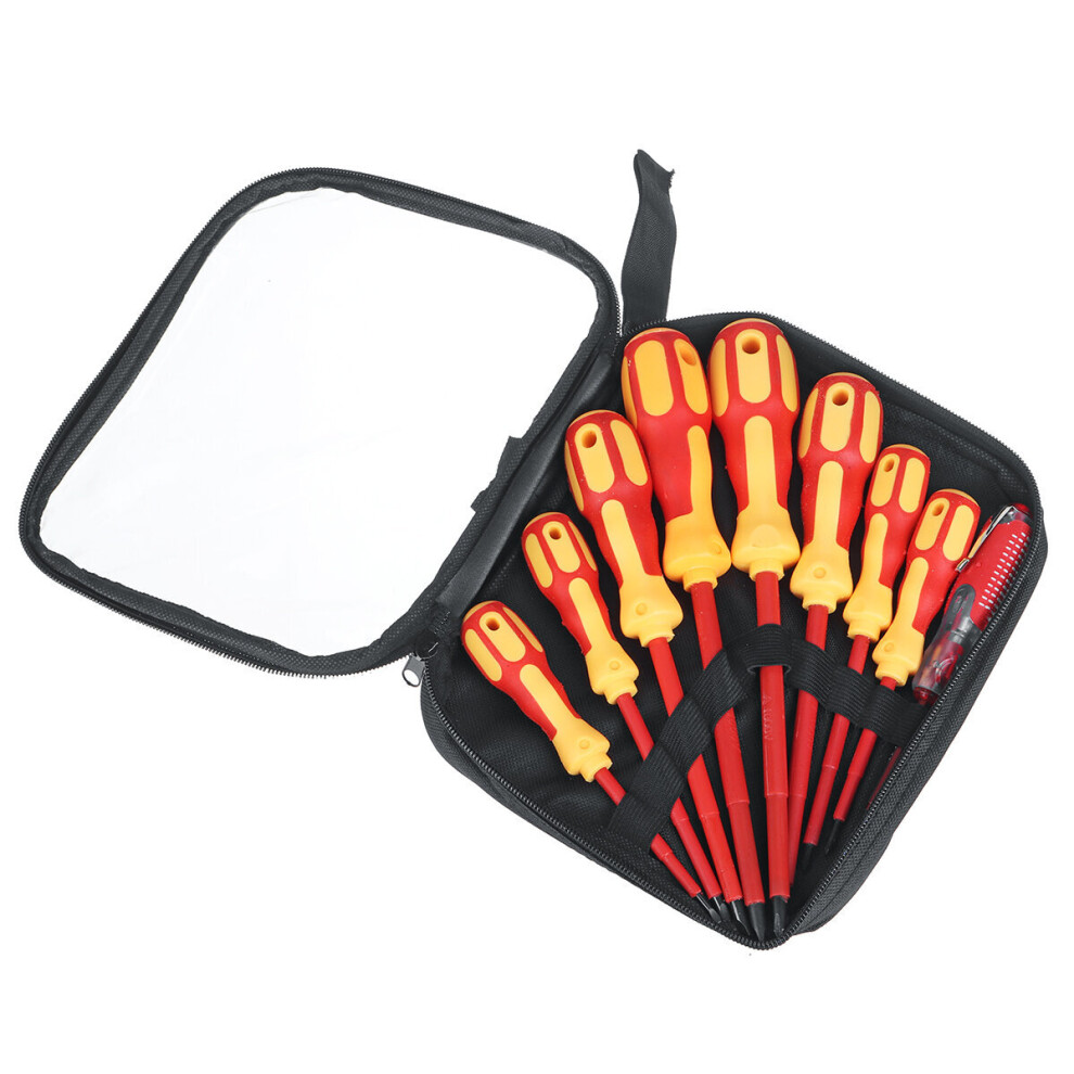 9Pcs Electricians Insulated Magnetic Screwdrivers Hand Screwdriver Tools Set Multifunctional Insulated Screw Driver 623414343367