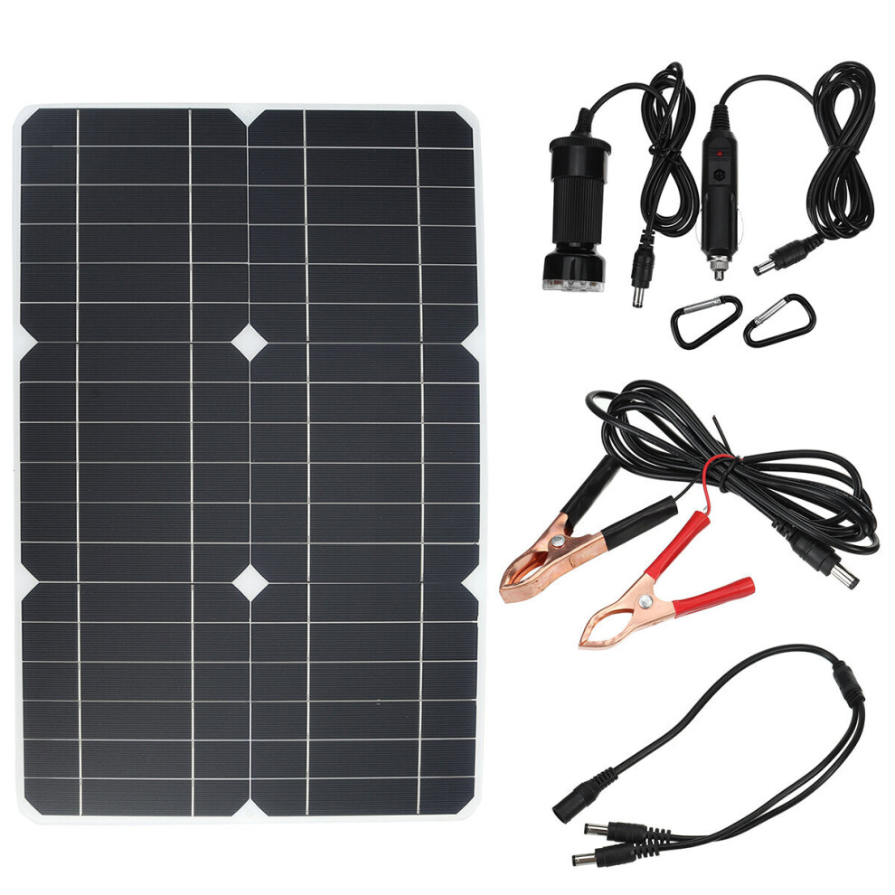 100W 18V Solar Panel Monocrystalline Silicon Battery Charger Kit For Cycling Climbing Hiking Camping 623414346795