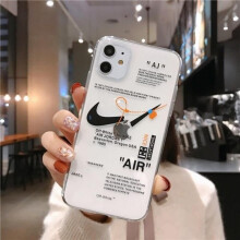 (Black AJ, iPhone 13) Nike Logo TPU Case For Apple iPhone 13 Pro Max Broken Hook Ins 12 Brand 11 Xs