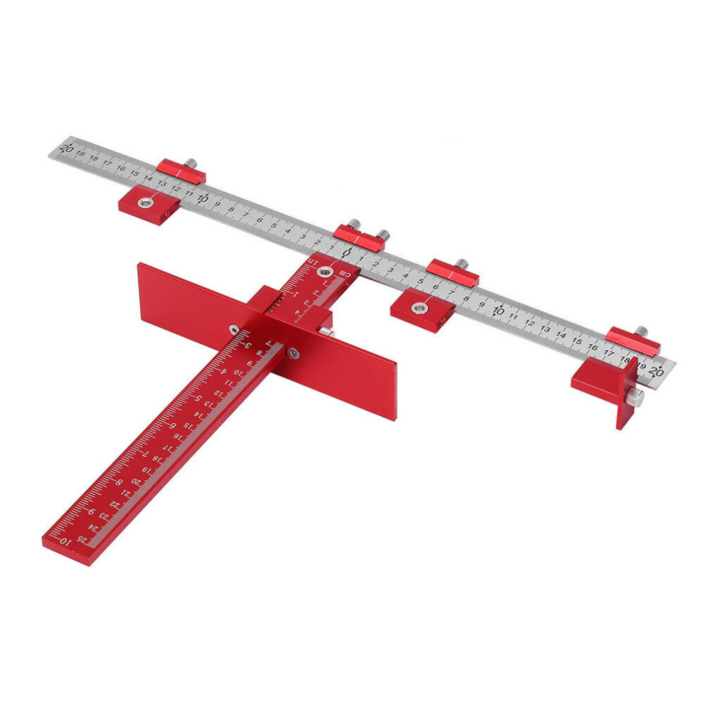 Drillpro Red Aluminum Alloy Metric/Inch Cabinet Hardware Jig 4Mm 5Mm Drill Guide Cabinet Handle Template Jig 623414341004