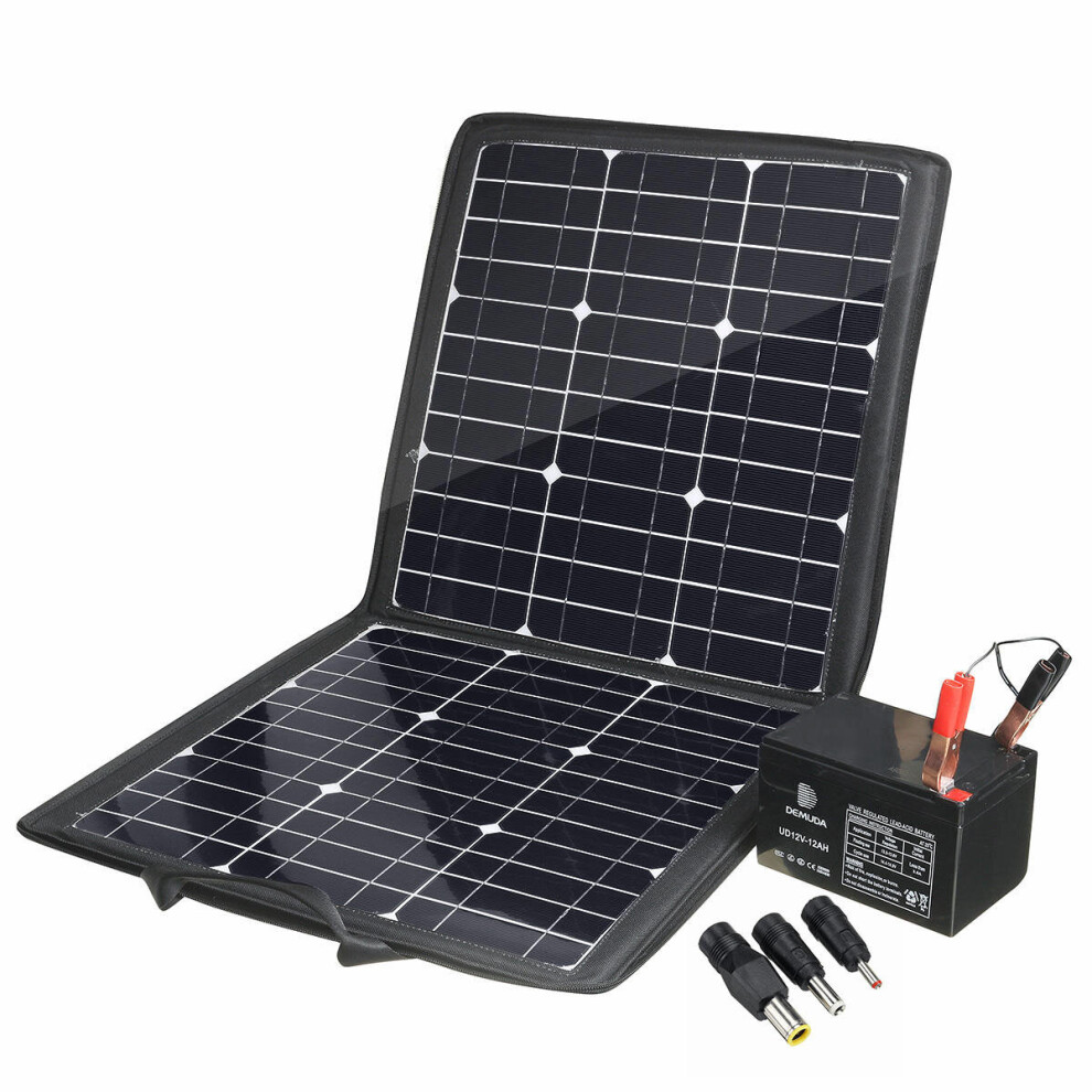 100W Portable Solar Panel Charger With 5V/12V Usb Dc Dual Output Waterproof 623414356275