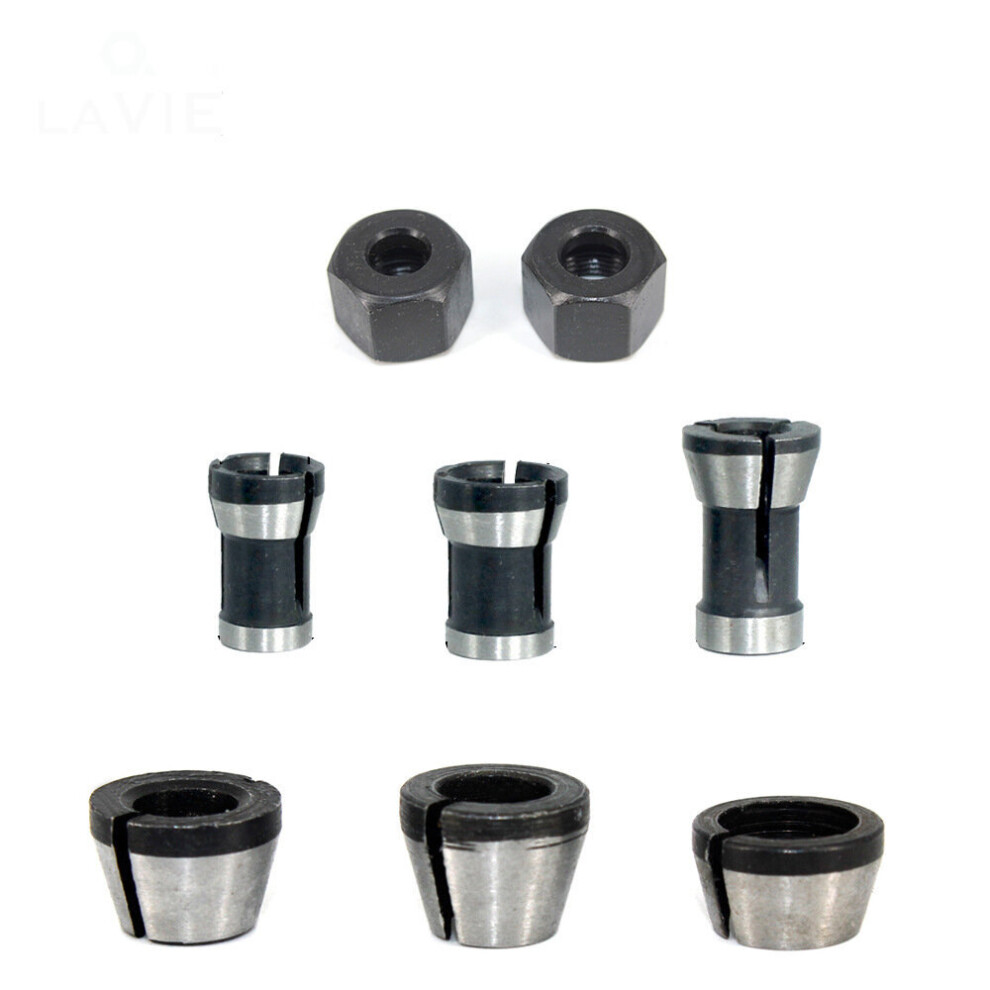 6Mm/6.35Mm/8Mm Collet Chuck Adapter Engraving Trimming Machine Electric Router Collet Chuck For Machinery Manufacturing Woodworking Cutter - B 623414311595