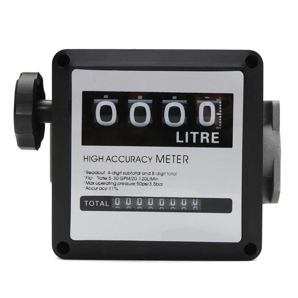 4 Digital Diesel Fm-120 Gasoline Fuel Petrol Oil Flow Meter Counter Gauge 20-120L/Min For Refueling Device 623414350709