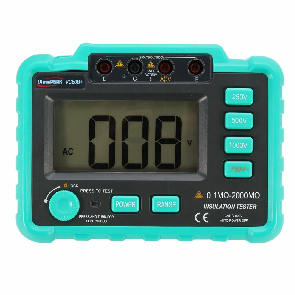 Vc60b+ 250V/500V/1000V Digital Insulation Resistance Tester Megohm Meter 623414351126