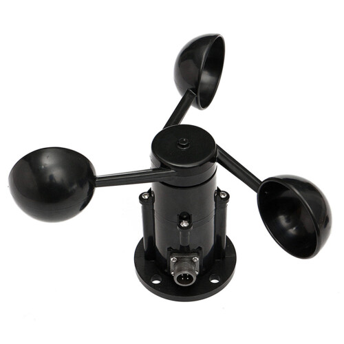 Wind Speed Sensor Anemometer Three Cups Aluminium Current Voltage Output 0-5V 1