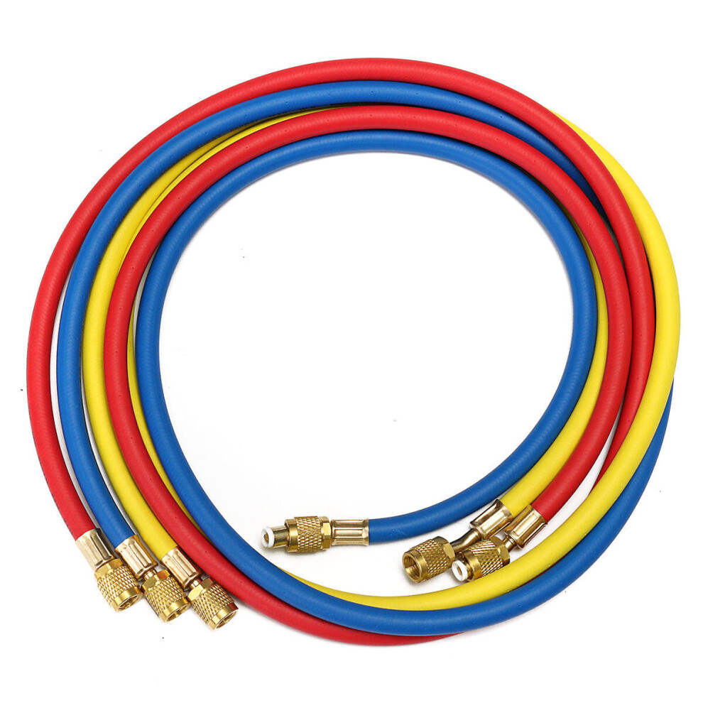 1.5M R134a R22 Manifold Gauge Hvac Ac Refrigeration Test 5Ft Charging Hoses - Red 623414329224