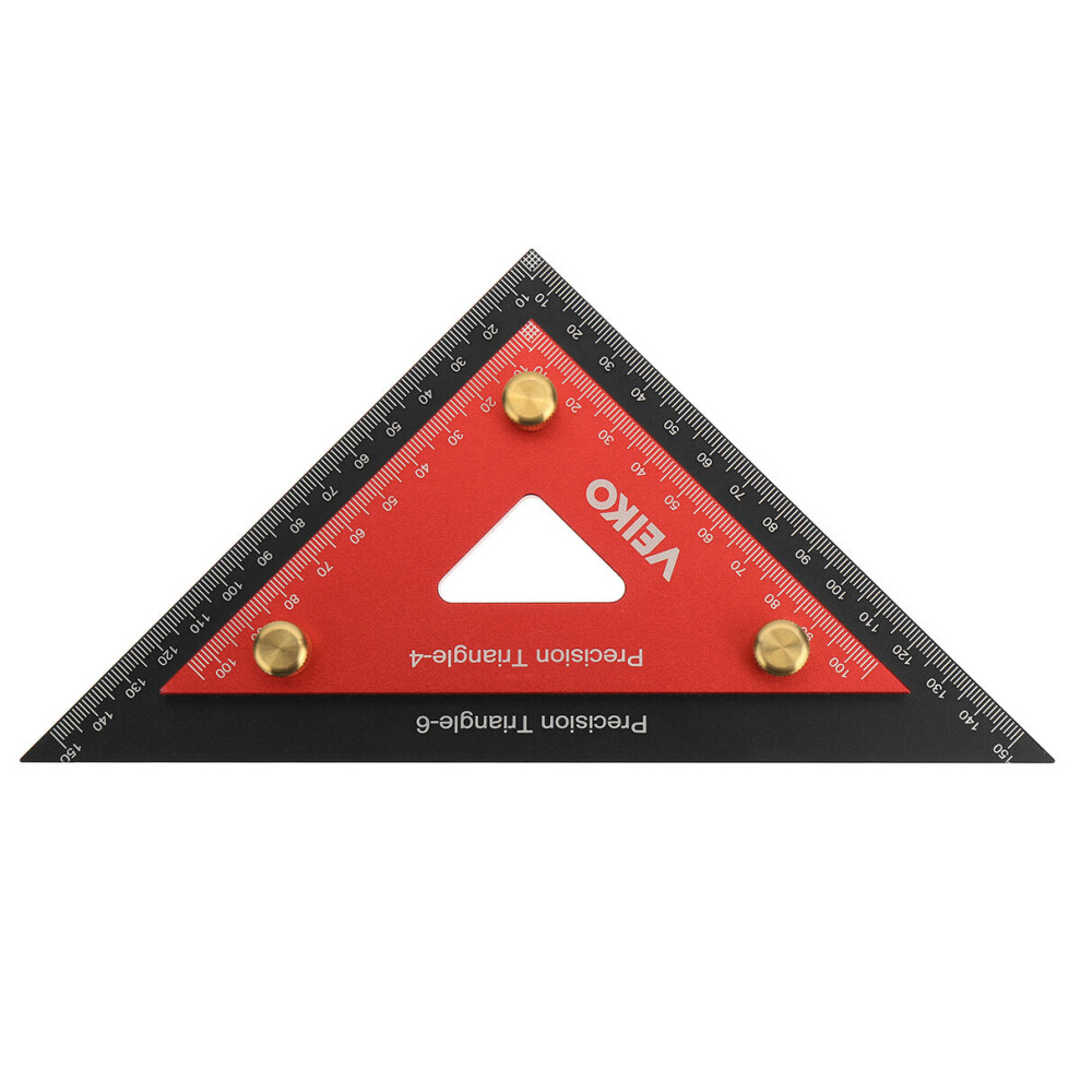 Veiko Aluminum Alloy Double Triangle Metric Inch Woodworking Triangular Ruler For Woodworking Measurement 623414345002
