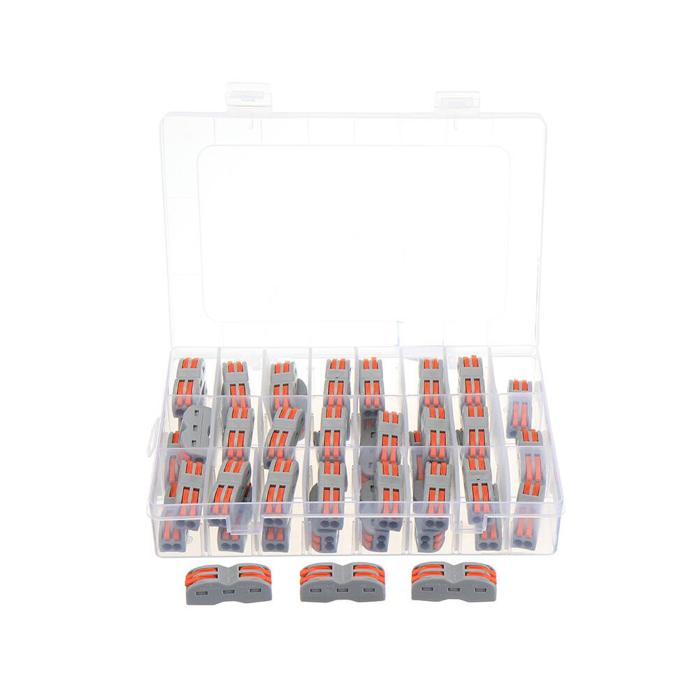 48Pcs Electrical Wiring Household 2Pin Docking Connector Electrical Connectors Wire Terminal Block Universal Electrical Wire Connector 623414337526