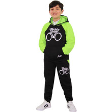 (13 Years, Black & Neon Green) Girls Black & Neon Green Pedal Power Tracksuit