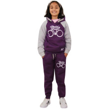 (11-12 Years, Purple & Grey) Girls Purple & Grey Pedal Power Tracksuit 5-13 Yr