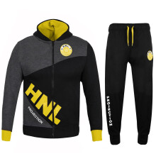 (13 Years, Yellow) Girls Boys Yellow HNL Zipped Hoodie Tracksuit 2-13