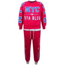 (13 Years, Pink) Kids Girls NYC New York Hoodie Tracksuit 7-13