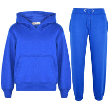 (7-8 Years, Royal Blue) Unisex Royal Tracksuit Hooded Jogging Suit Joggers