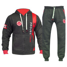 (2-3 Years, 02 Charcoal & Red) Girls Boys HNL Hooded Top Bottom Tracksuit 2-13