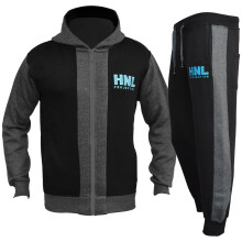 (9-10 Years, 907 Black) Girls Boys HNL Hooded Top Bottom Tracksuit 2-13