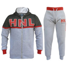 (7-8 Years, 940 Grey) Girls Boys HNL Hooded Top Bottom Tracksuit 2-13
