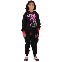 (7-8 Years, Projection Black & Pink) Girls Boys HNL Hooded Top Bottom Tracksuit 2-13