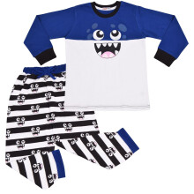 (7-8 Years, Royal Blue) Unisex Royal Cute Monster Pyjamas 2 Piece Set 2-13