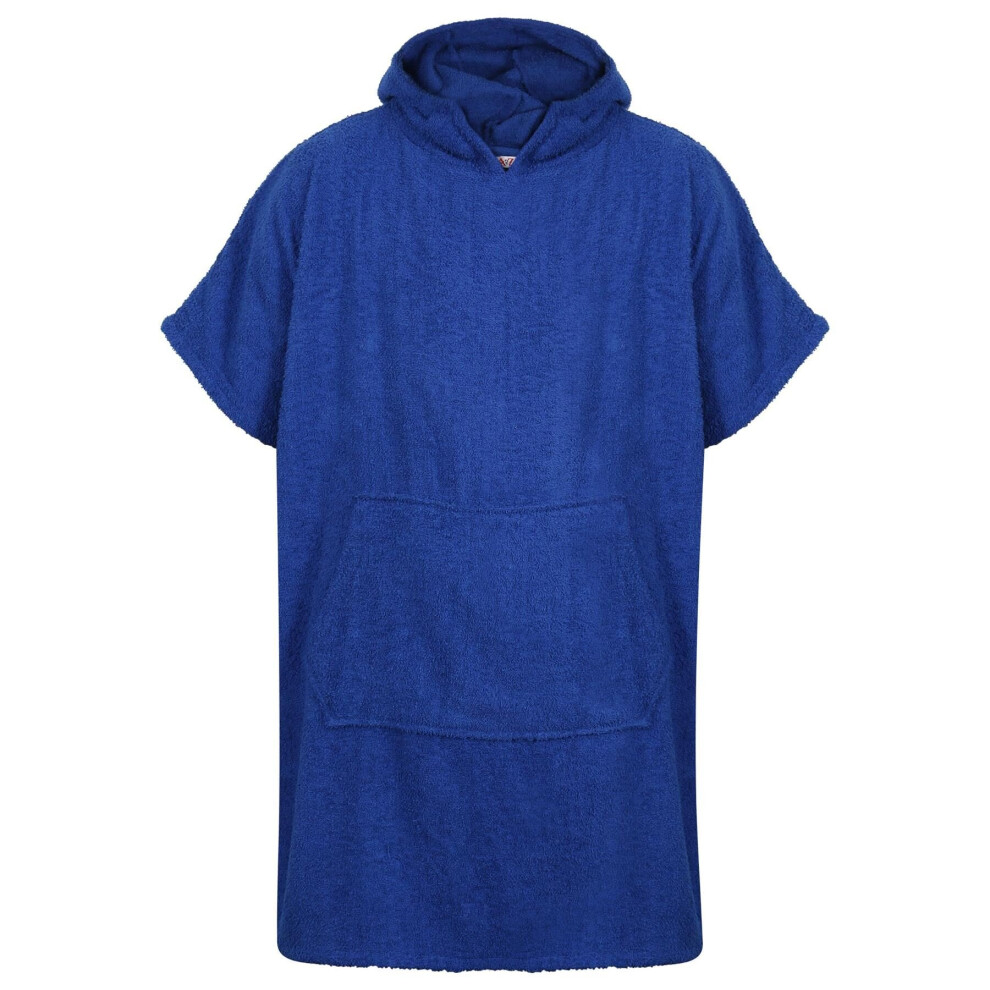 (L-XL, Royal Blue) Adults Towel Poncho Bathrobe Soft Beach Bath Swim