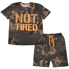 (13 Years, Camo Green) Unisex Camo Green Print Pyjamas Shorts Set 5-13