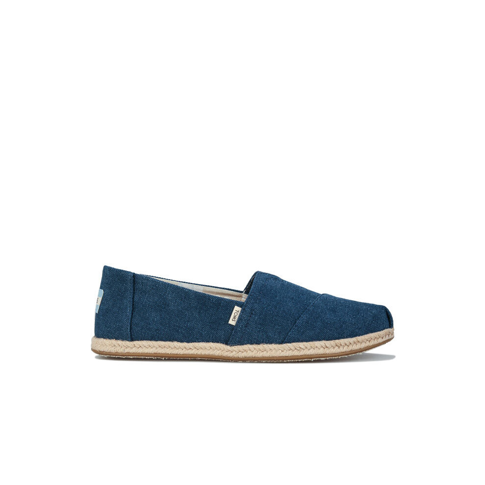 (UK 3) Women's Toms Washed Canvas Espadrille Pumps in Blue